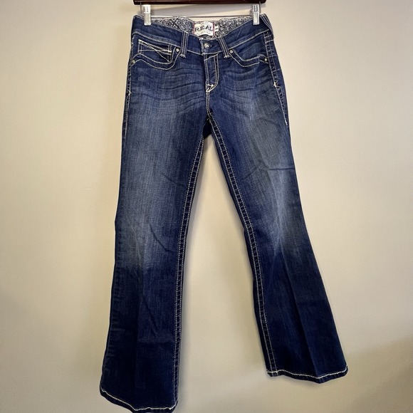 Ariat Real Jeans Women's 29S Blue Denim Bootcut Excellent Condition - Picture 1 of 5
